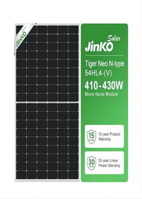 410W-430W Jinko Tiger Neo N Tipe Solar Photovoltaic Module Monofacial 54HL4- ((V)